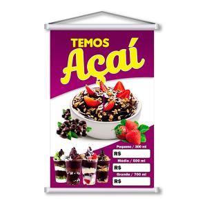 Banner 40x60 Lona 280gr 40x60cm 4x0 Brilho Bastão e Cordão 