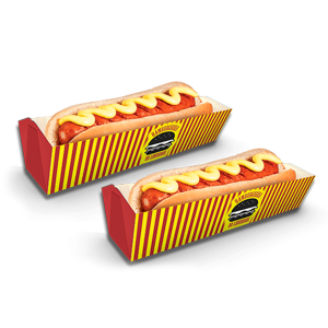 Embalagem de Cachorro Quente Supremo 300g 26,7x14,7cm 4x0 Sem Verniz Corte e vinco para encaixe 