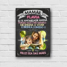 Quadro Decorativo Personalizado Quadro em lona 35x47cm 4x0 Lona Fosca Estrutura em madeira 